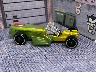 #ad Hot Wheels Rigor Motor Green Yellow Custom Airbrushed $24.41