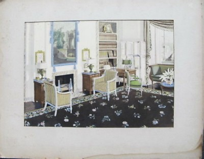#ad Vintage Group of 4 LARGE Hand Painted Architectural Room Design Paintings $67.99