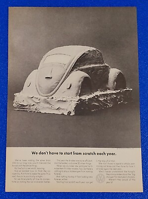 #ad 1964 VOLKSWAGEN BUG BEETLE ORIGINAL AD quot;WE DON#x27;T HAVE TO START FROM SCRATCHquot; $14.99