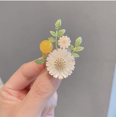 #ad Fashion Flower Brooch Pin Clothing Collar Corsage Pin Women Wedding Jewelry Gift $6.22