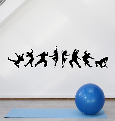 #ad People Dancing Vinyl Wall Decal Gym Dancing Yoga Health Stickers Mural k013 $67.99
