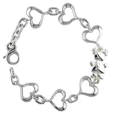 #ad Small Belly Kids Sziro Girl and Hearts Sterling Silver Bracelet $270.00
