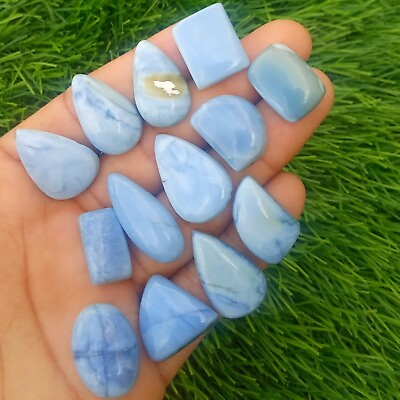 #ad 13 Piece Natural Blue Opal Cabochon Loose Gemstone 18 27 mm Wholesale Lot $24.99