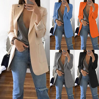 #ad Women Long Sleeve Slim Fit Work Office Blazer Jacket Casual Suit Coat Outwear〕 C $22.04