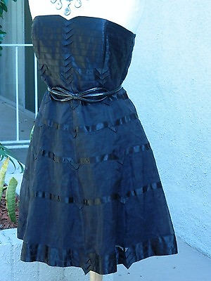 #ad Karen Millen England Dress Black Tulle Formal Party Mini Dress Size 8 UK 12 $49.99