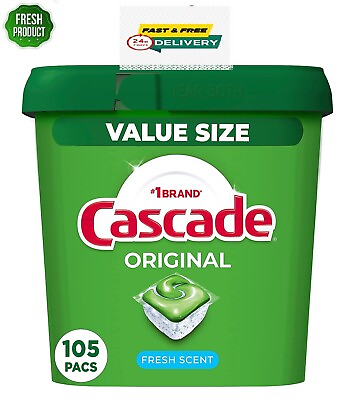 #ad Cascade Total Clean Actionpacs Dishwasher Detergent Pods Fresh Scent 105 Ct. $43.99
