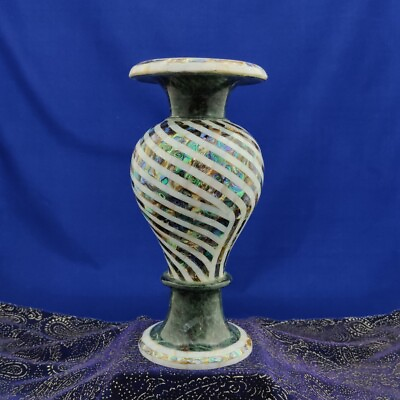 #ad 12#x27;#x27; Marble beautiful vase flower fancy pot mosaic Inlay Work Pietra Dura stone $678.00
