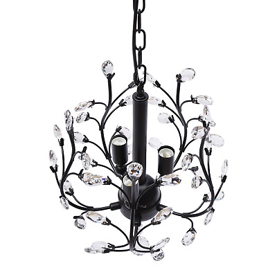 #ad #ad Crystal Chandeliers 3 Light Small Chandelier Ceiling Pendant Lighting Black $53.87