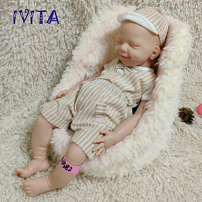 #ad IVITA 20#x27;#x27; Soft Silicone Reborn Doll 7.0lbs Eyes Clsoed Sleeping Baby Boy Gift $167.05