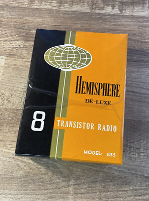 #ad Vintage Hemisphere De Luxe 8 Transistor Radio Model 855 New w Box And Case $32.90