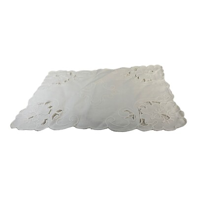 #ad Vintage White Lace Table Set Table Runner and Place Mats Victorian Cottagecore $38.99