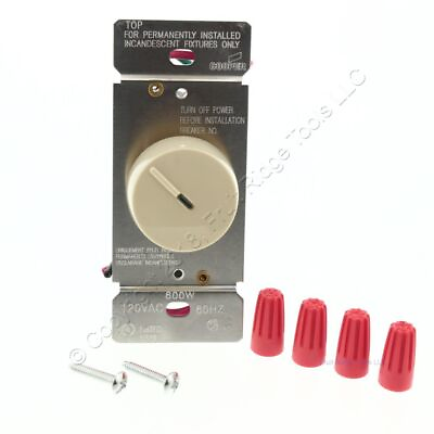 #ad Cooper Ivory Preset Rotary Dimmer Switch Single Pole 3 Way 120V 600W RI06PL V K $14.24