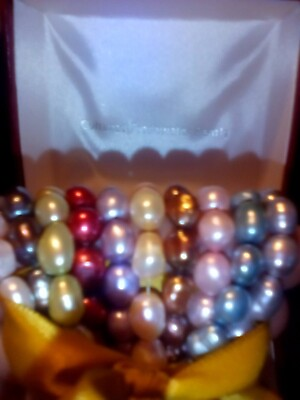 #ad Cultured And Rainbow Colored Fresh Water Pearl set of 10 Bracelet Set $49.99