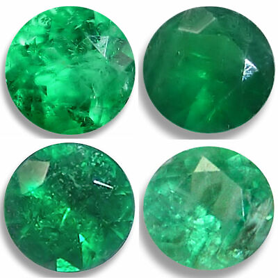 #ad Natural Emerald Round Faceted Loose Gemstones Fine Cut A $9.95