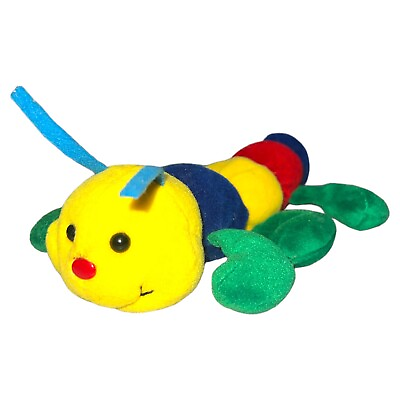 #ad Plush Creations Inc Velour Caterpillar Plush Multicolor Floppy Bean Bag 7” $11.99