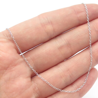 #ad 925 Sterling Silver Cable Chain Necklace 18quot; $17.95
