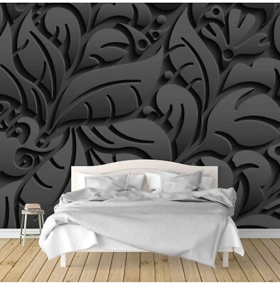 #ad NWT Wall Murals for Bedroom Beautiful 3D View Pattern Flowers Removable Wallpape $200.00