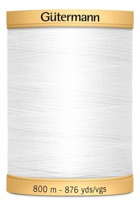 #ad Gutermann Natural Cotton Thread Solids 876 Yards White $13.10