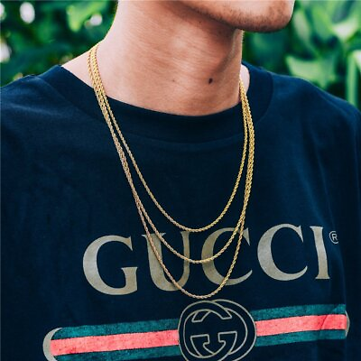 #ad $2000 10K Solid Yellow Gold Necklace Gold Rope Chain 16quot; 18quot; 20quot; 22quot; 24quot; 26quot; 30 $79.99