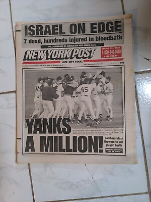 #ad N.Y. Post 9 26 1996 Yanks win AL East quot;AL East Beastsquot; $19.99