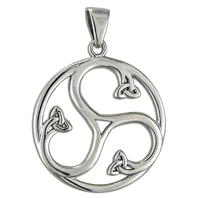 #ad Sterling Silver Celtic Knot Triskele Spiral Triquetra Knotwork Pendant Jewelry $29.99