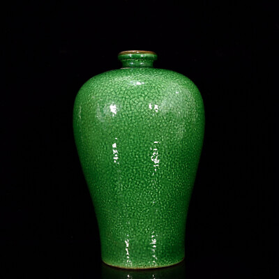 #ad Chinese Green glaze Porcelain Handmade Exquisite Vase 19918 $349.99