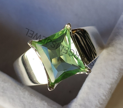 #ad 925 Sterling Silver With Green Amethyst Gemstone Men#x27;s Ring amp; Jewelry Gift Him. $57.59