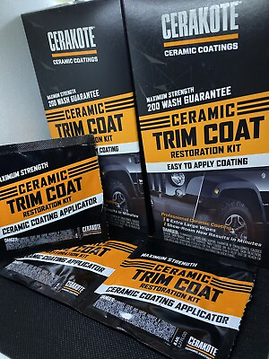 #ad Cerakote Ceramic Coating Trim Coat Kit 2 XL Wipes RESTORES amp; PROTECTS PLASTIC $11.77