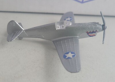 #ad DYNA FLITES P 40 FLYING TIGER DIE CAST SILVER US MILITARY FIGHTER PLANE LOOSE L2 $14.99