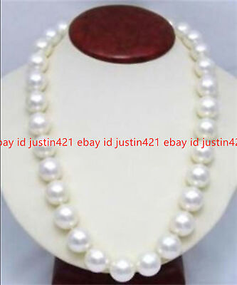 #ad Charming 12mm White South Sea Shell Pearl Round Beads Necklace 25quot; AAA $7.19