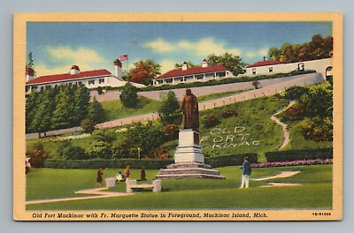 #ad Fort Mackinac Michigan Vintage Postcard $3.62