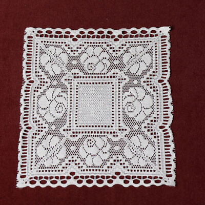 #ad 4Pcs Lot White Vintage Embroidered Lace Doilies Square Table Mat Flower Doily 8quot; $6.29