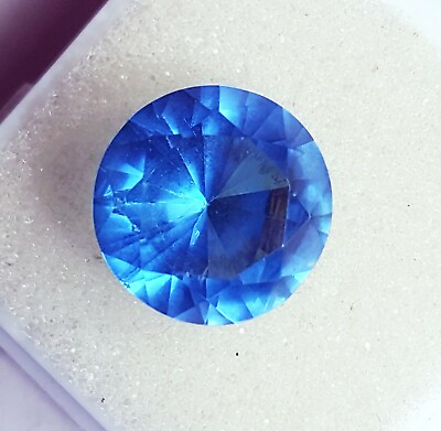 #ad Loose Gemstone Blue Round Topaz 9.00 Ct Certified With Free Gift $11.69