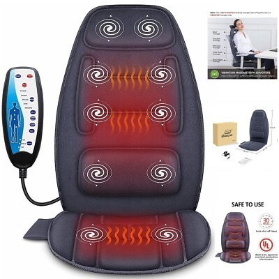 #ad 10 Mode Massage Seat Cushion with Heated Back Neck Lumbar Chair for Home amp; Car $78.48