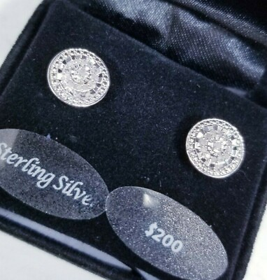#ad R.H. Macy amp; Co Sterling Silver Bridge 1 10 CTTW Diamond Stud Earrings $95.32
