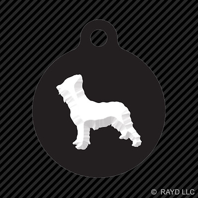 #ad Briard Keychain Round with Tab dog engraved many colors dog canine pet $9.96