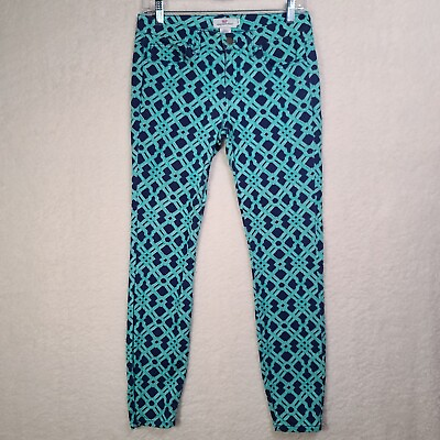 #ad Vineyard Vines Jeans Womens Size 0 Blue Teal Midrise Straight Skinny Pants $12.24