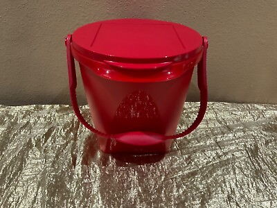#ad New UNIQUE Beautiful Round Tupperware Bucket Container 5L Candy Apple Red Color $35.00