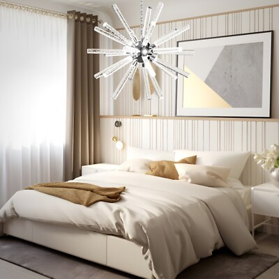 #ad 24 Lights Modern LED Chandelier Adjustable Hanging Geometric Pendant Light Fixt $124.20