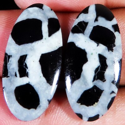 #ad 13X26X03 MM 32.30 Cts. NATURAL SEPTARIAN GRONATES PAIR OVAL CABOCHON GEMSTONE $11.99