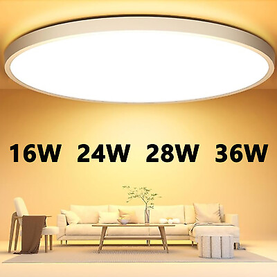 #ad LED Panel Ceiling Light Ultra Thin Flush Mount Kitchen Home Kitchen Fixture Lamp $6.99