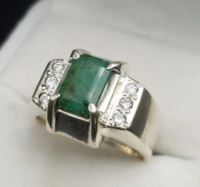 #ad Natural Emerald Ring Emerald Ring For Men Natural Mens Emerald Ring Handmade man $310.00