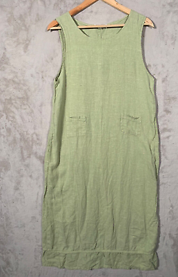 #ad Aly Wear Vintage Maxi Dress Sleeveless Scoop Neck Lagenlook Small Cotton $21.50