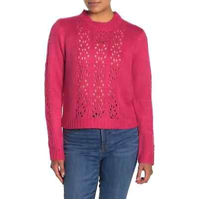 #ad Woven Heart Pink Open Stitch Pullover Sweater $24.00