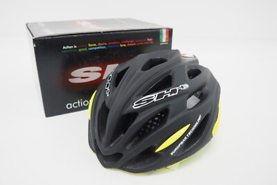 #ad New SH Shabli Road Cycling Helmet Matte Black Yellow One Size 55 60cm $29.99