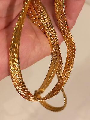 #ad Vintage Napier Gold Necklace Fashion Jewelry $16.95