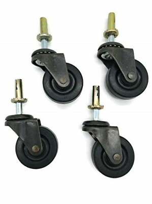 #ad Antique Brass Stem Rubber Wheel Heavy Furniture Caster Caster Wheels for Butch $29.99