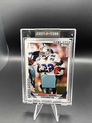 #ad 2022 Jersey Fusion Emmitt Smith HOF Cowboys RB Game Used Swatch NFL Card $40.00