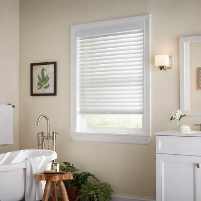 #ad CUSTOM CUT Sizes Home Decorators White Cordless 2quot; Premium Faux Wood Blinds $90.00