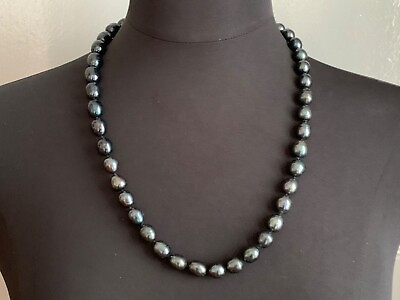 #ad Elegant French Vintage Creator Necklace Grey Pearls 24quot; $99.00